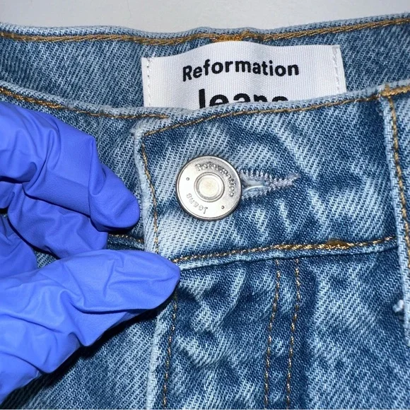 Reformation Jeans Brynn High Rise Wide Leg Trouser Jeans in Oneida Women Size 26 - Picture 3 of 14